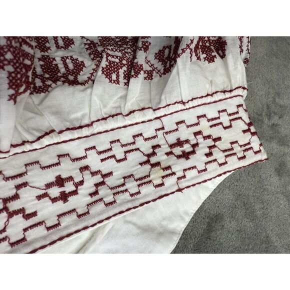 NWT Anthropologie Reathβ& Wren Embroidered Tank Top XS White/Red - Picture 5 of 11